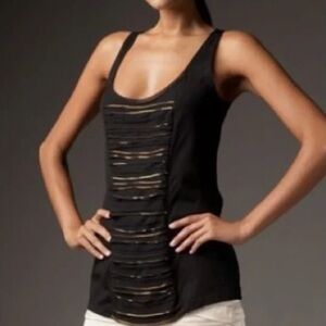 Diane Von Furstenberg Dalmas Chain Silk Tank Top Black